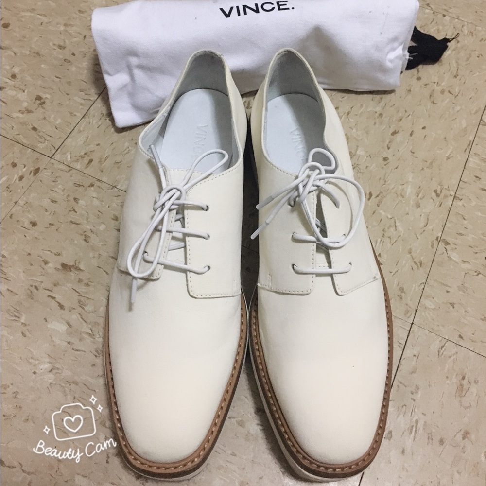 Vince Double Platform Leather Oxfords
